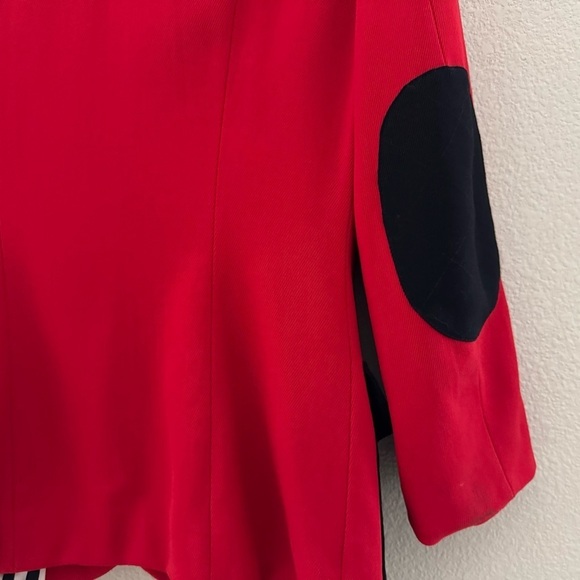 Moschino Vintage Blazer Cheap Chic Wool 80s Military Italy Designer Red Black 10 - Picture 8 of 12